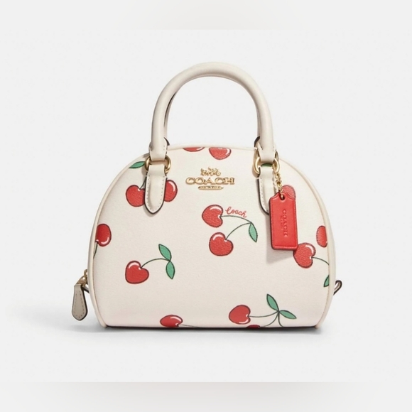 Coach Handbags - COACH Sydney Satchel With Heart Cherry Print
